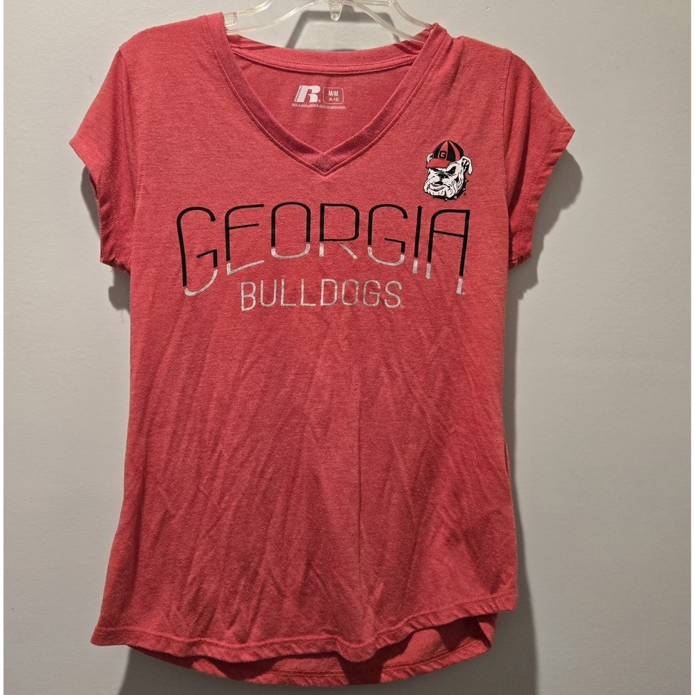 Georgia Bulldogs Russell T Shirt women's Size Medium (8-10) UGA‎